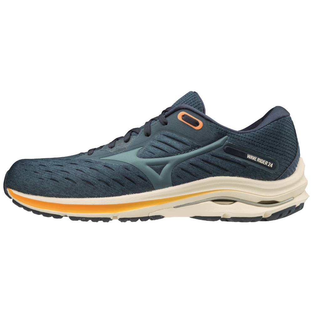 Panske Bezecke Topanky Mizuno Wave Rider 24 Indigo Vypredaj QBPL46915